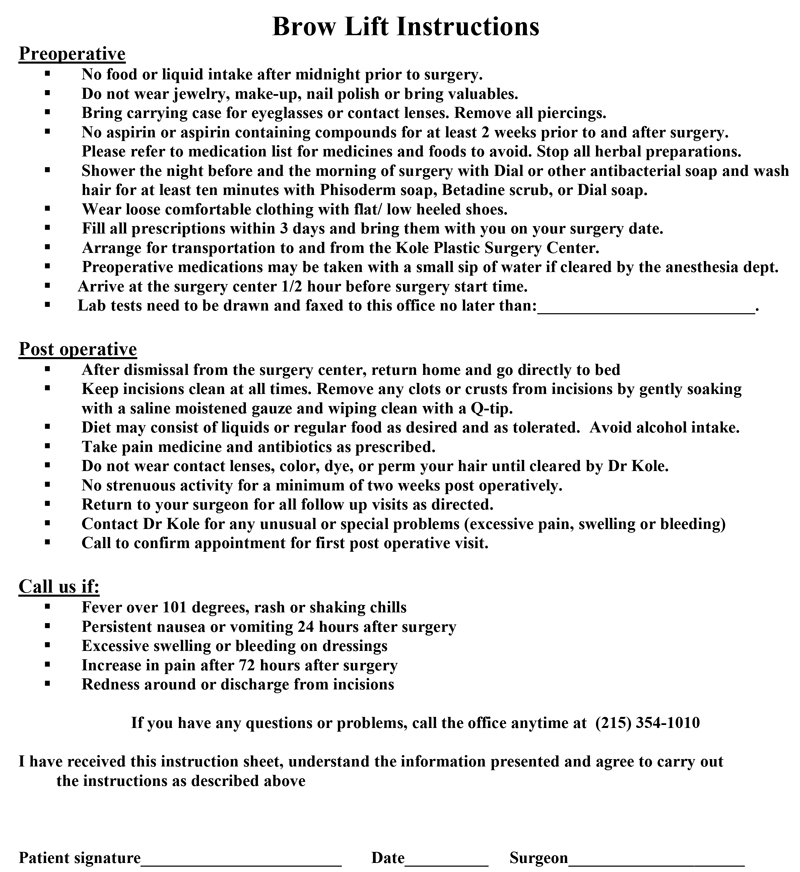 Breast Surgery- Instructions