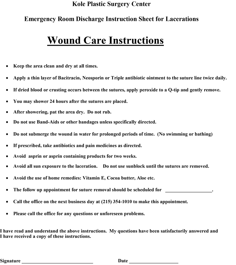 Wound Care Instructions